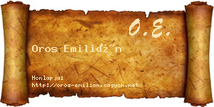 Oros Emilián névjegykártya